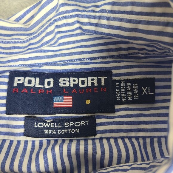 Polo Sport Ralph Lauren Button Down Shirt Blue‎ Men Size X-Large - Picture 3 of 6